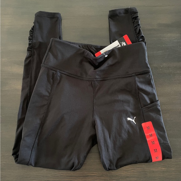 NWT Puma Women's Ruched Fusion Black Pocket Tight Workout Legging M - Picture 5 of 6